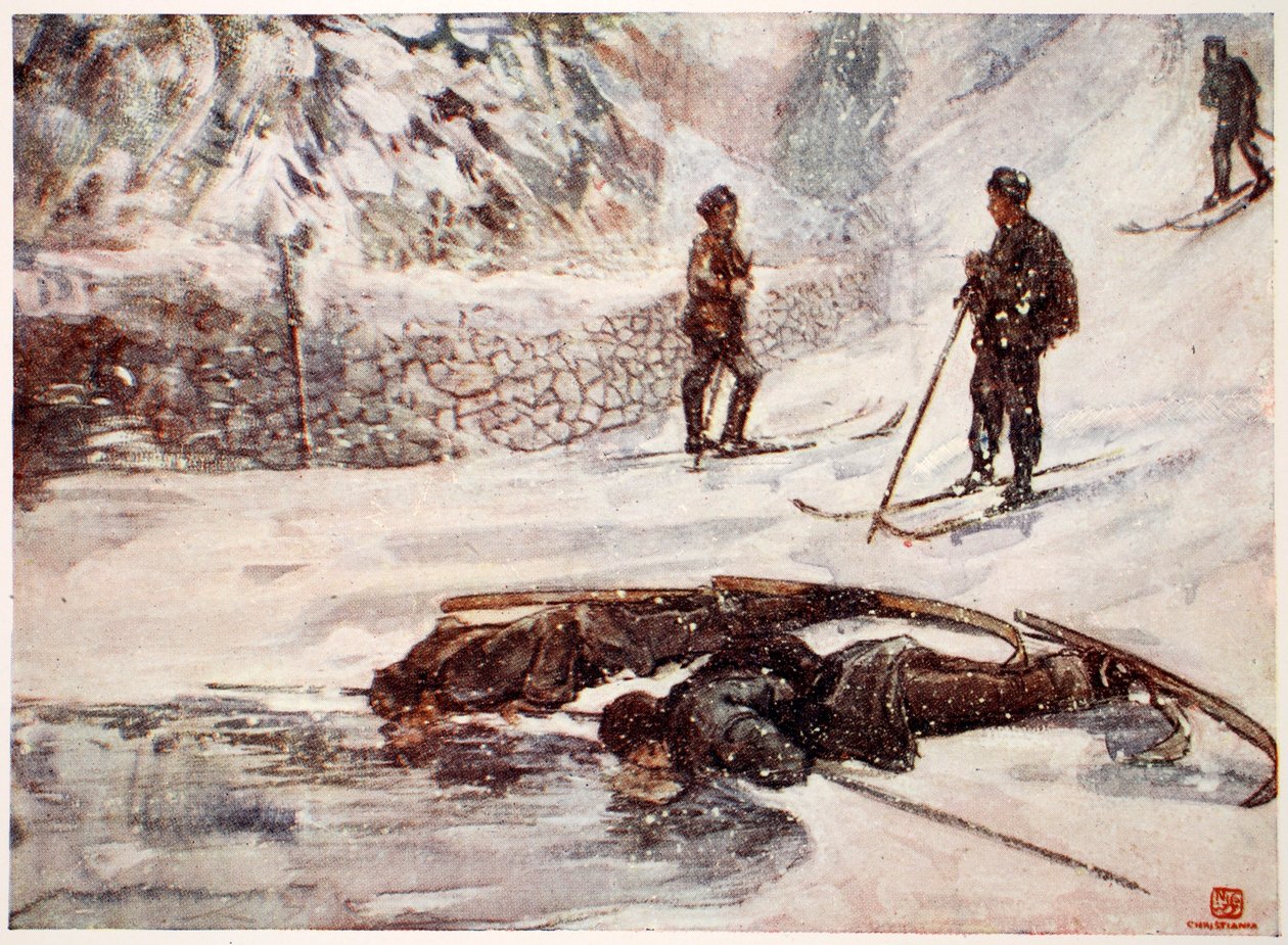 Skiers Drinking Goosewine by Nico Jungman