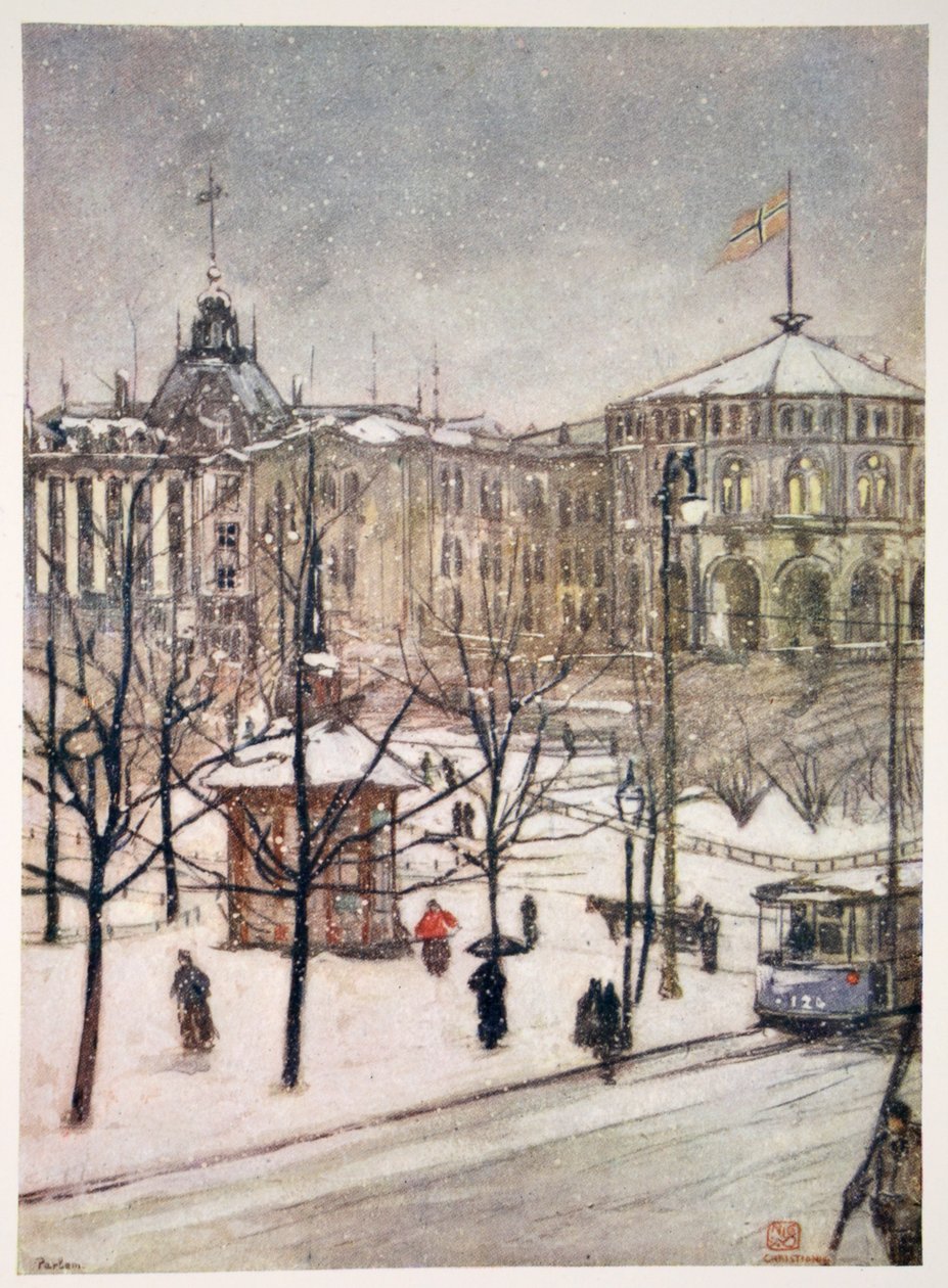 The Houses of Parliament, Christiania, 1905 by Nico Jungman