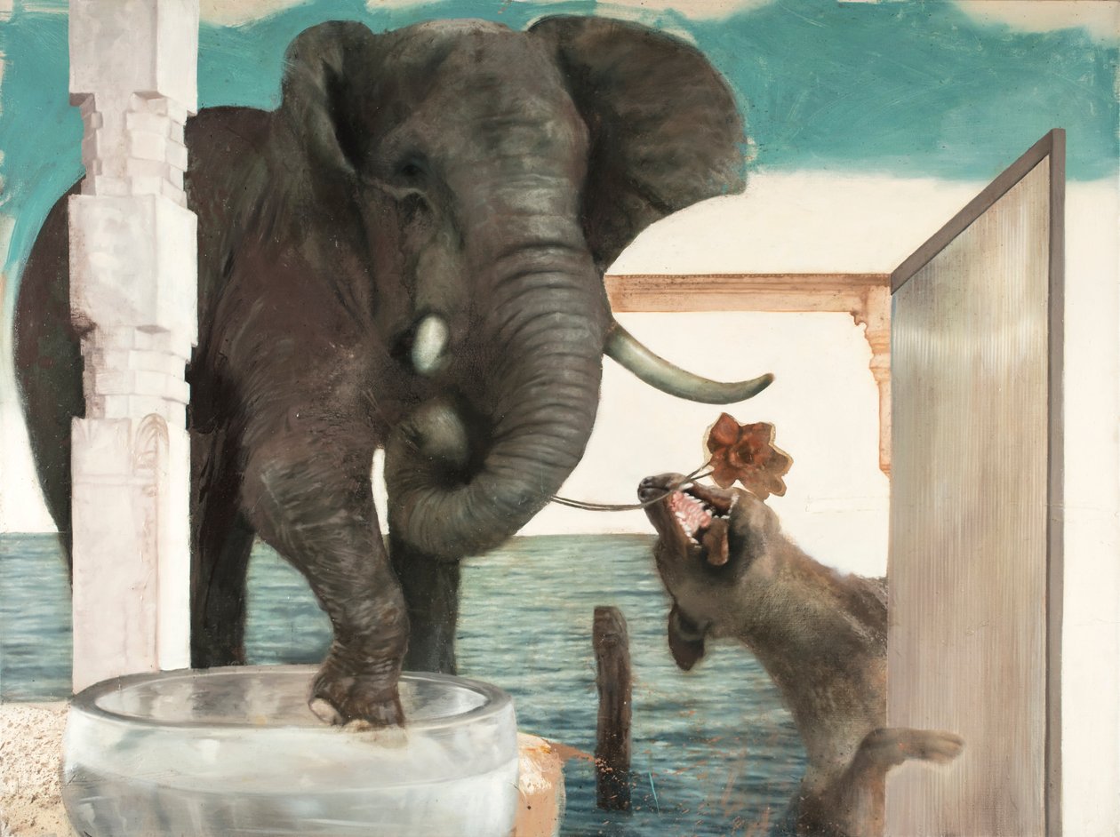 Elephant with dog by Nicola Pucci