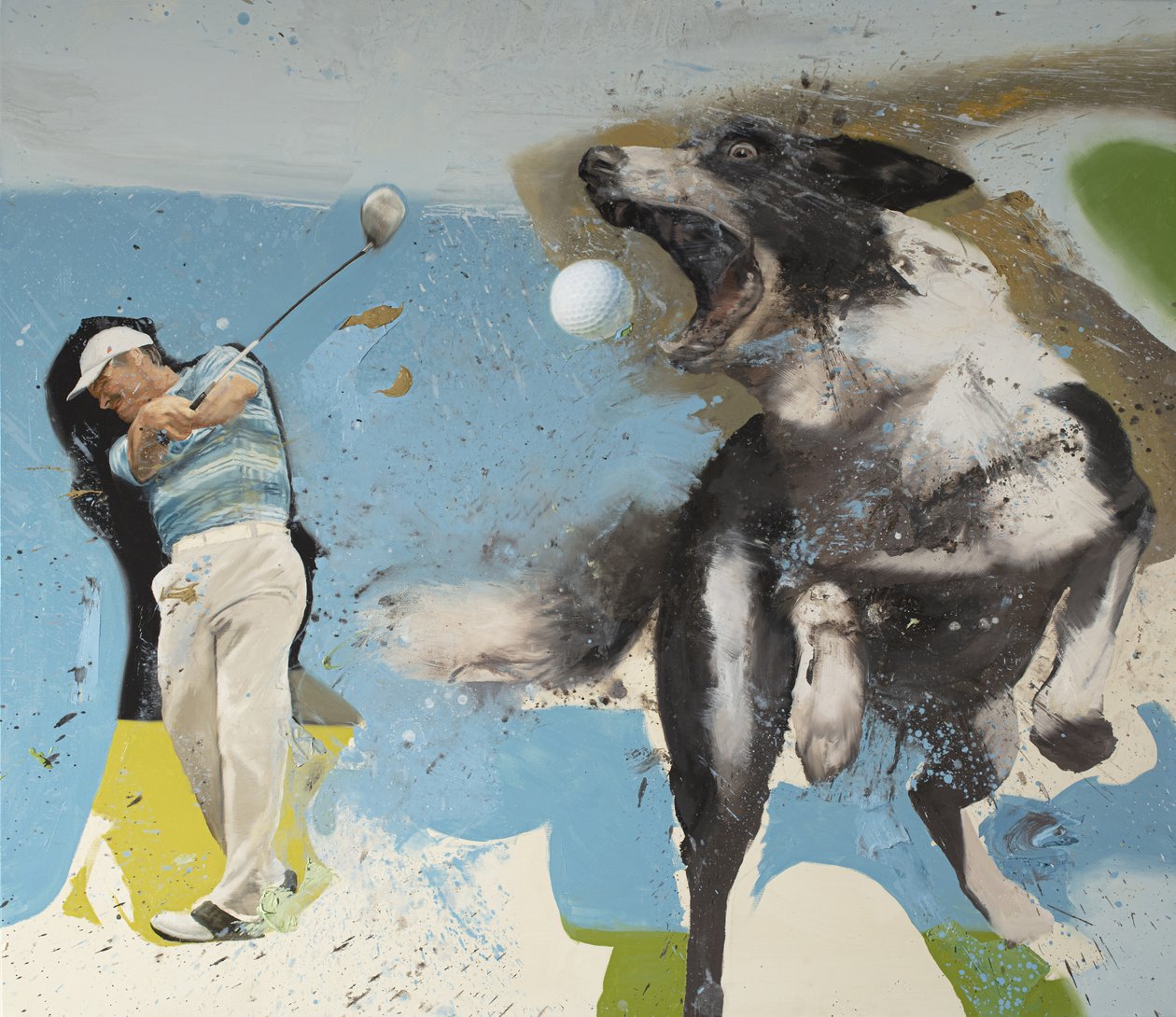 Golfer with dog by Nicola Pucci