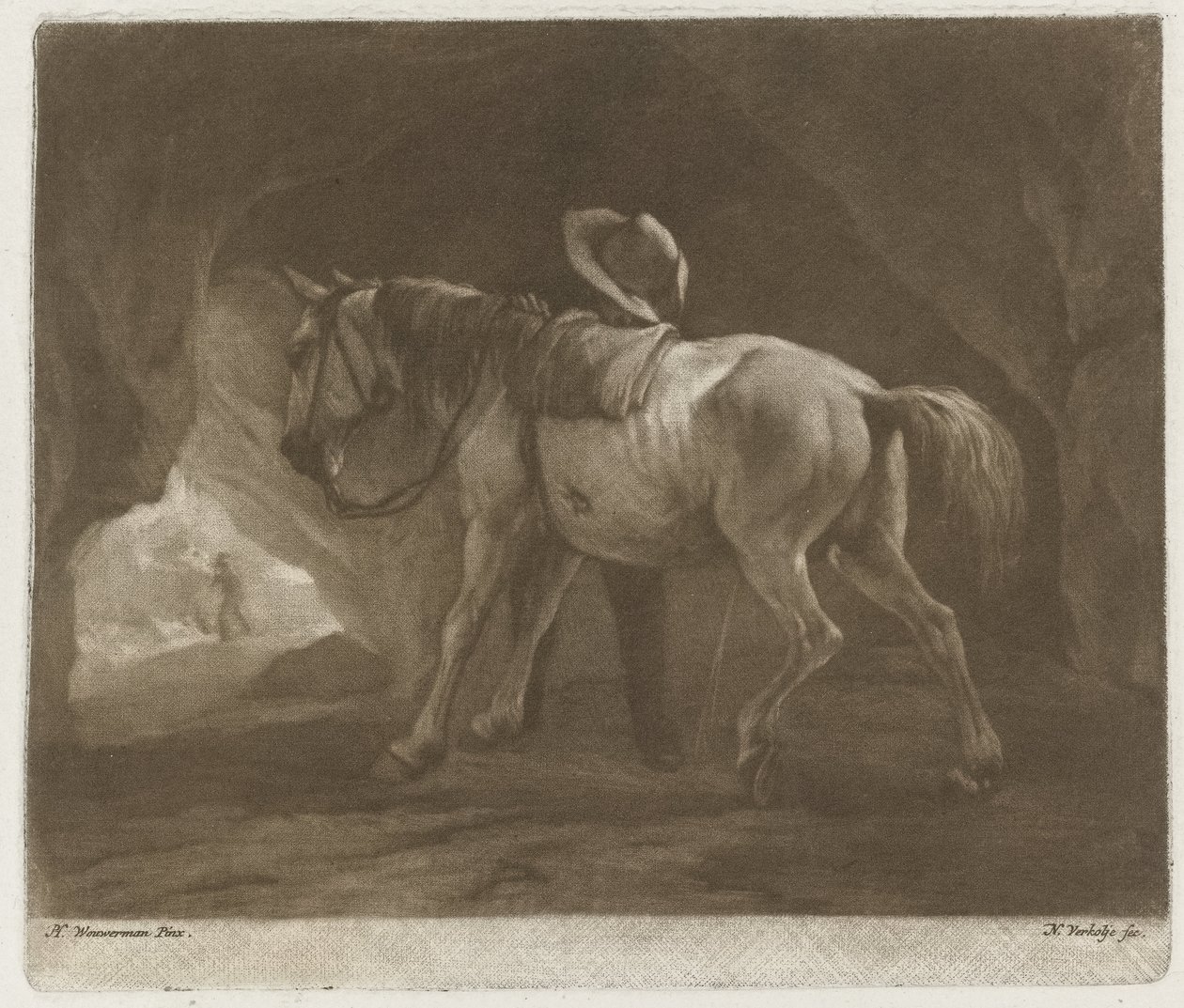 Pissing Horse by Nicolaas Verkolje