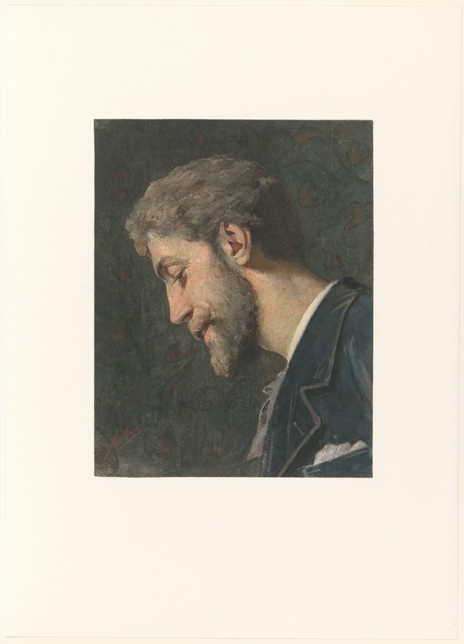 Portrait of George Hendrik Breitner by Nicolaas van der Waay (signed by artist)