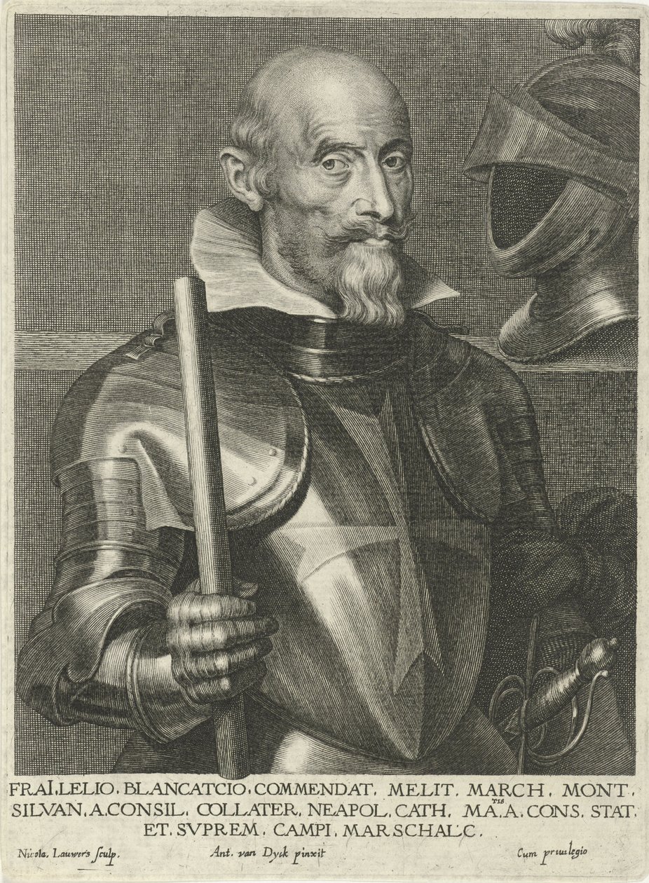 Portrait of Lelio Brancaccio, Engraved by Nicolaes Lauwers after Anthony van Dyck by Nicolaes Lauwers