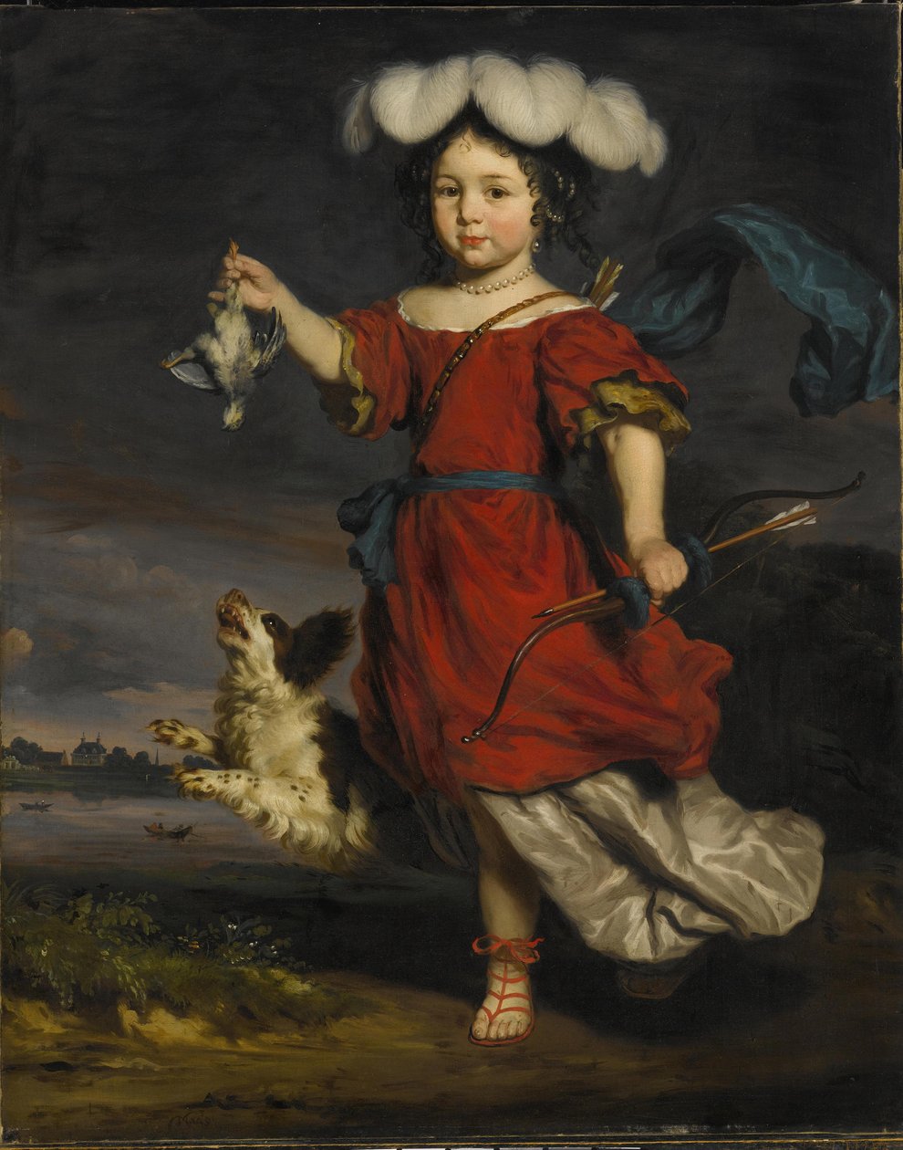 Portrait of a Child in a Goat Cart by Nicolaes Maes