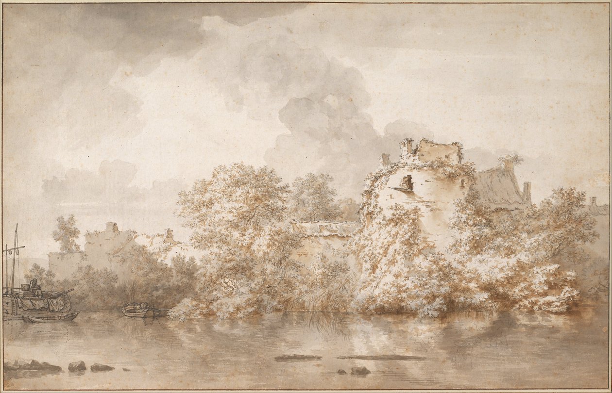 River Landscape near Montfoort, c. 1655 by Nicolaes Pietersz. Berchem