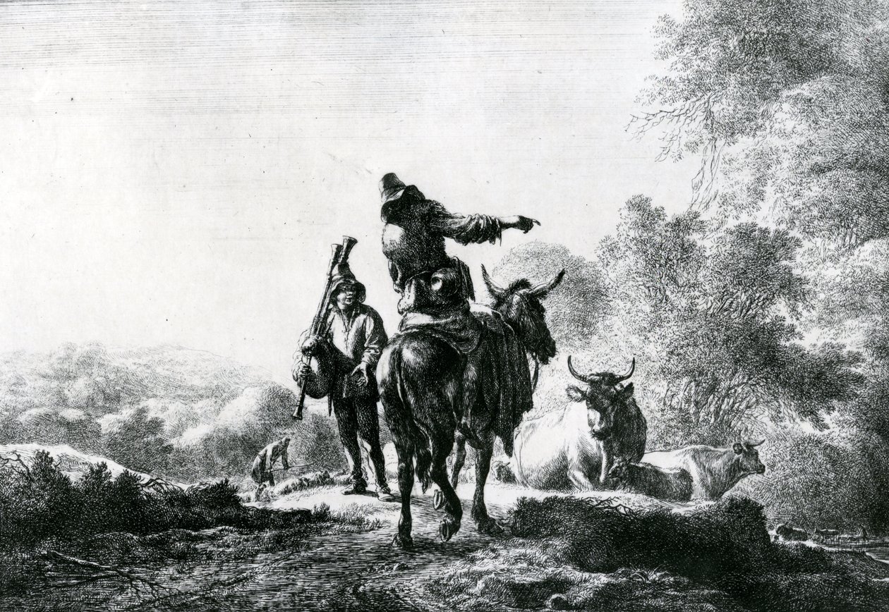 The Bag Piper by Nicolaes Pietersz. Berchem
