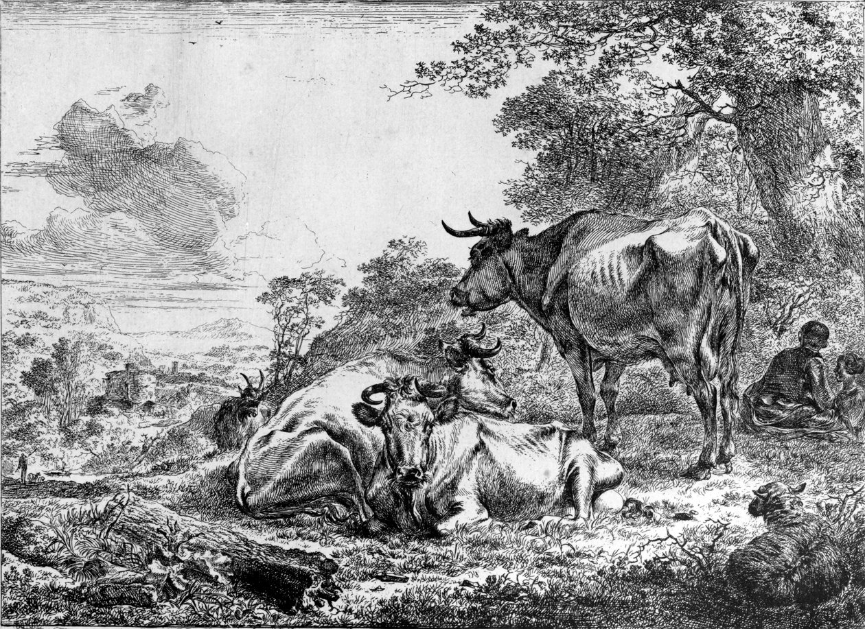 Three Cows by Nicolaes Pietersz. Berchem