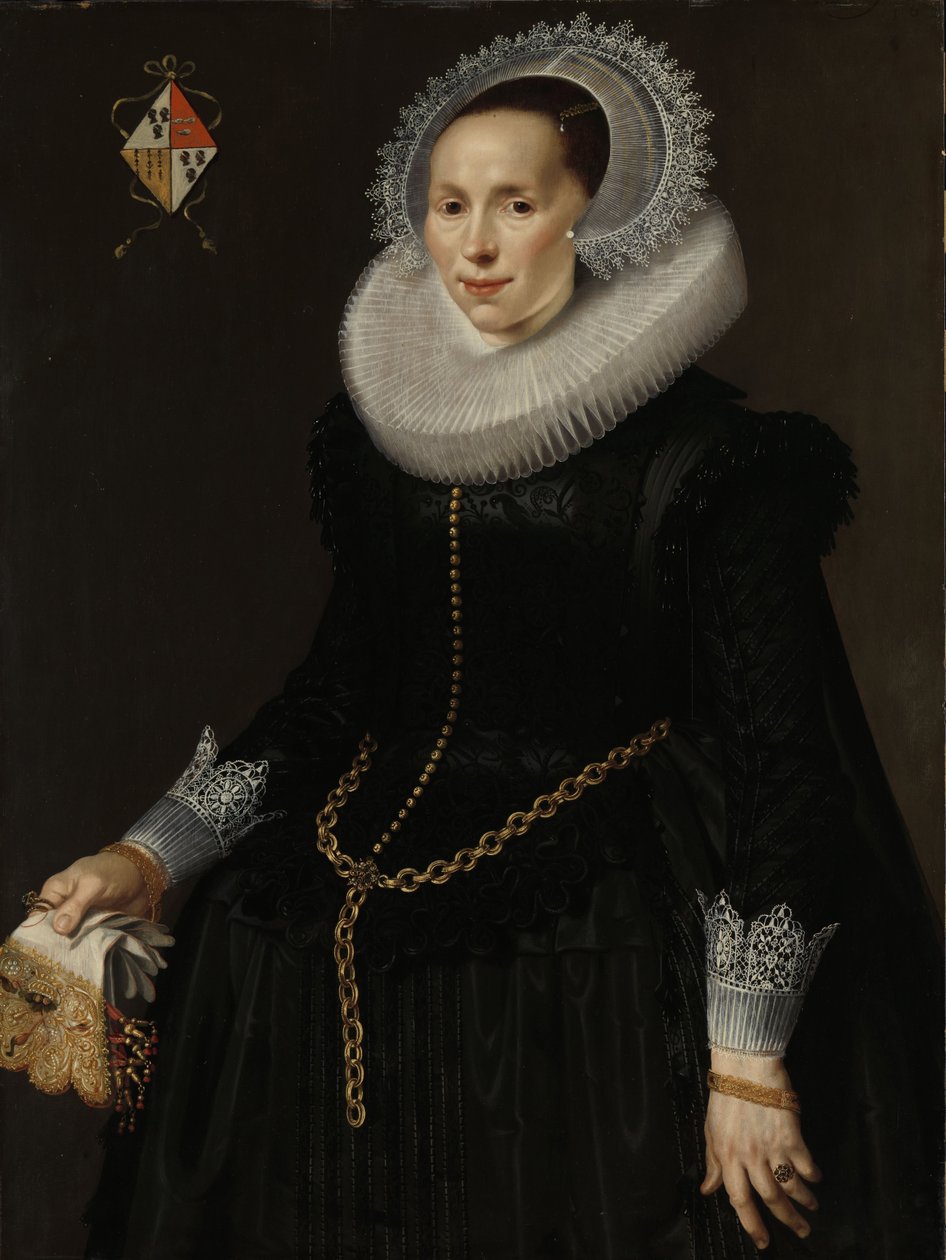 Portrait of Johanna Le Maire, Wife of Pieter van Son, c.1622-29 by Nicolaes  Eliasz