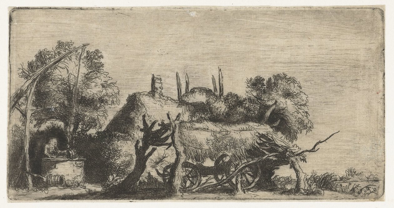 Landscape with a Well and a Wagon by Nicolaes Anthoni Flinck (attributed to)