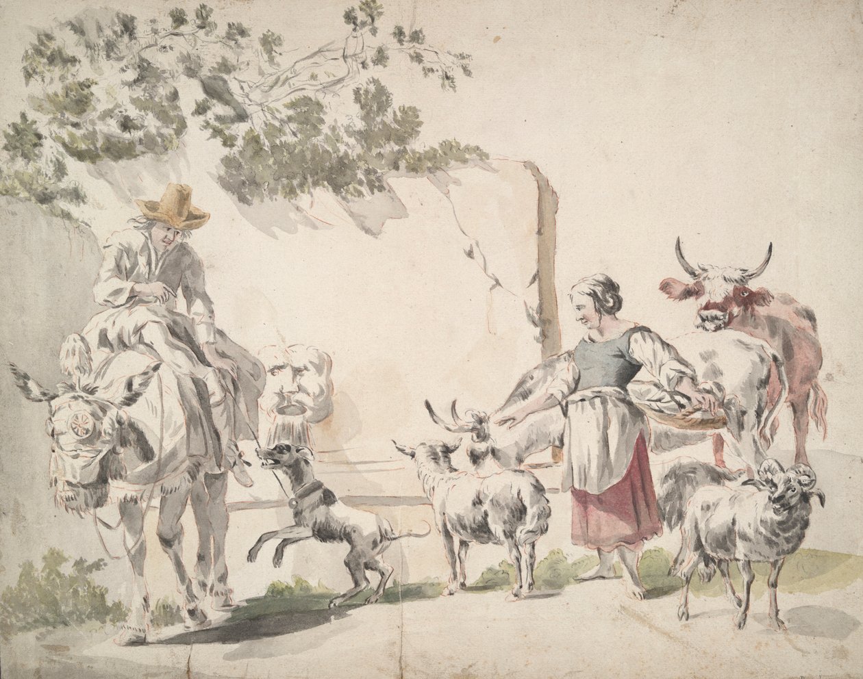 Peasants Going to Market by Nicolaes Berchem