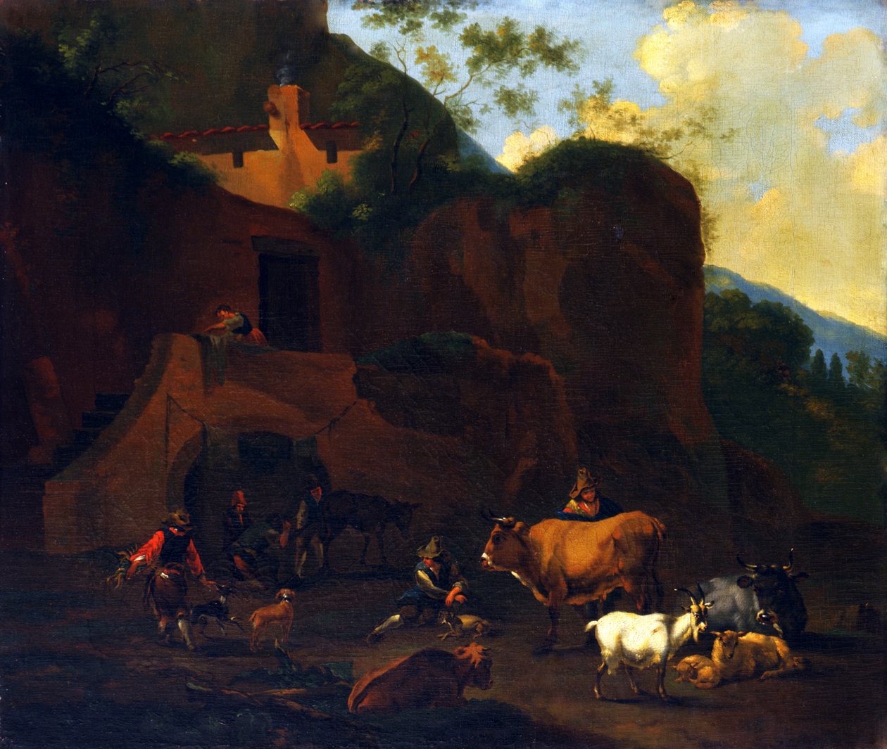 Peasants and Cattle by Nicolaes Berchem