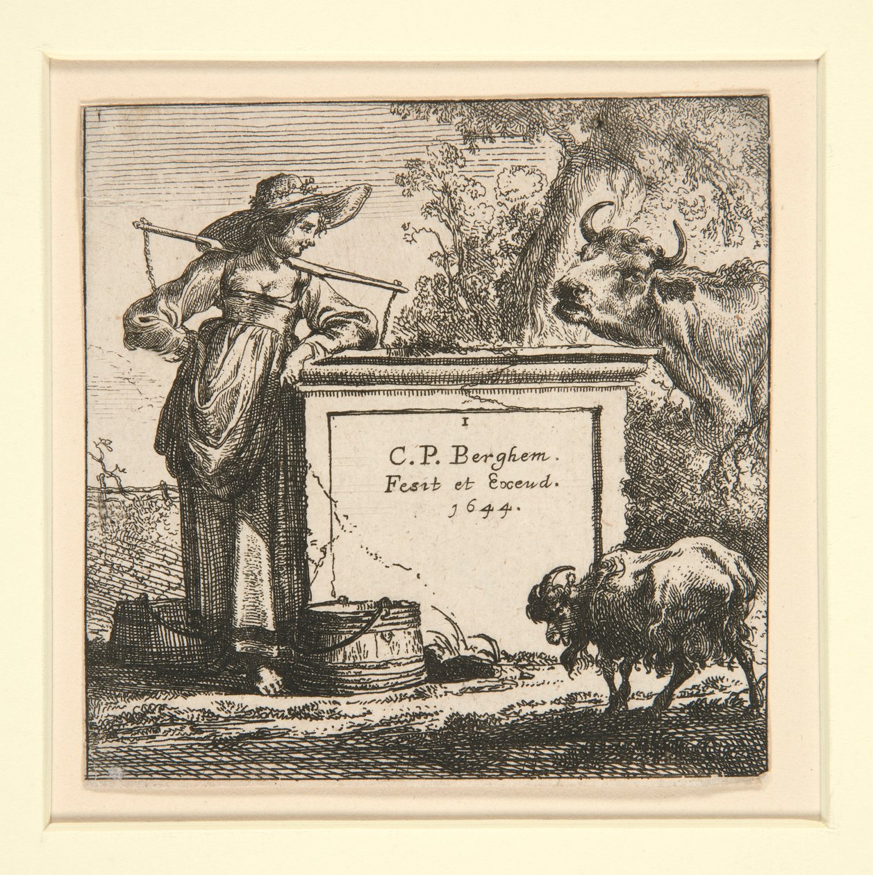 The Set of the Cows, with the Milk-Maid by Nicolaes Berchem