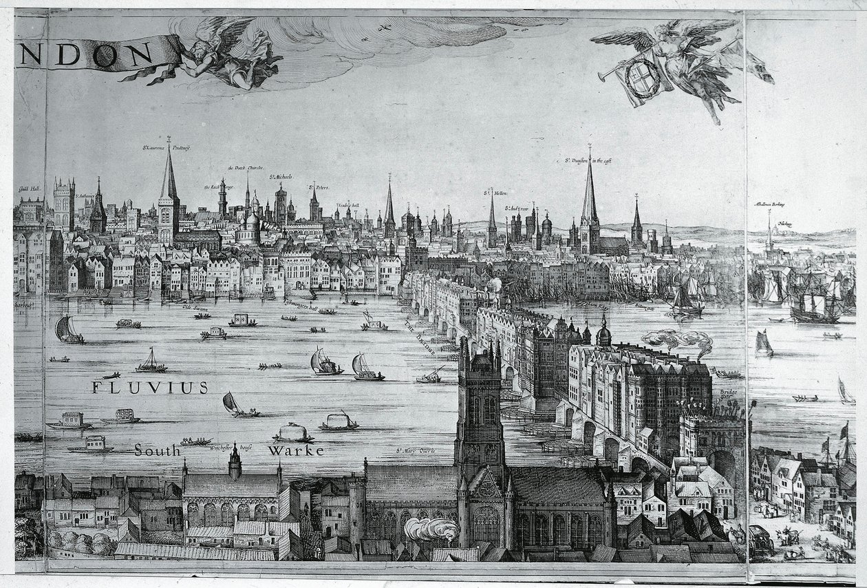 View of The City of London with London Bridge by Nicolaes Jansz (1586 1652) Visscher