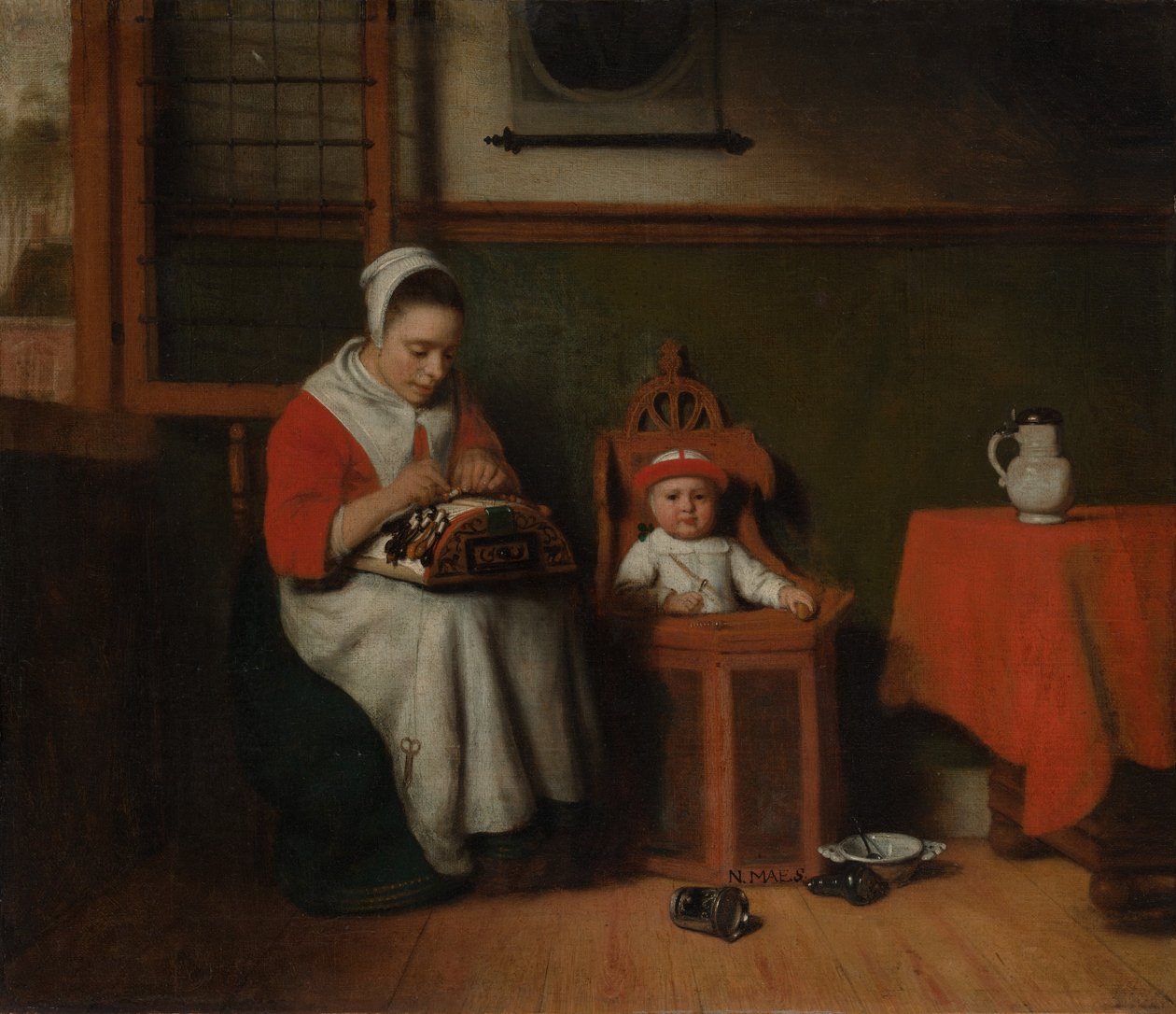 The Lacemaker, ca. 1656 by Nicolaes Maes