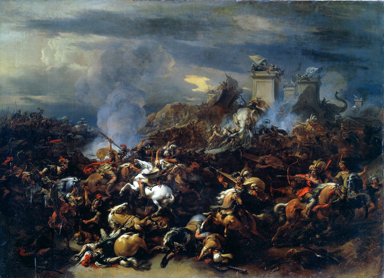 Battle Between Alexander and Porus, 326 BC, mid to late 17th century by Nicolaes Pietersz. Berchem