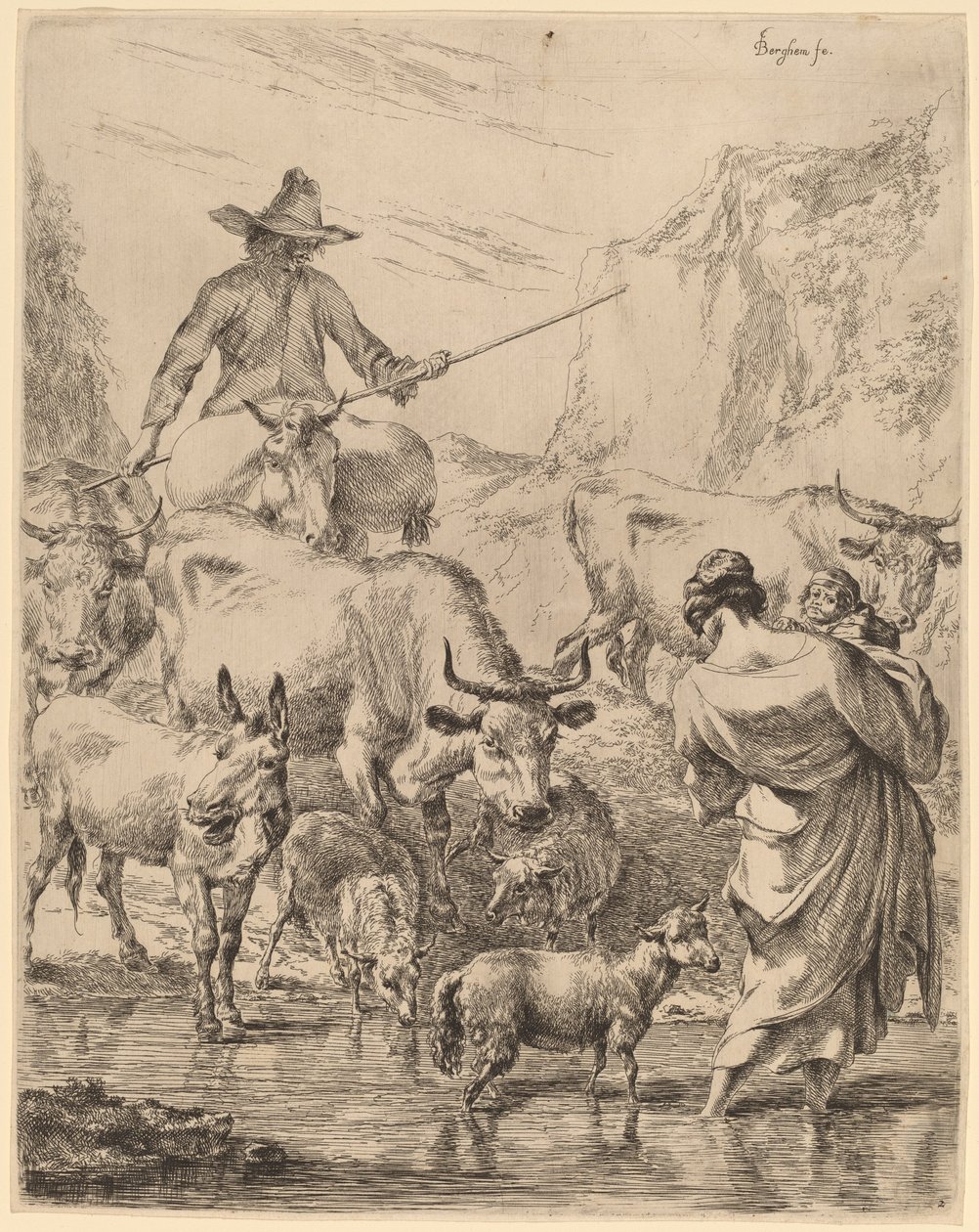 Herd Crossing the Brook by Nicolaes Pietersz Berchem