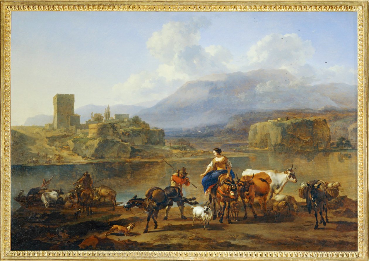 The Ferry Crossing by Nicolaes Pietersz. Berchem