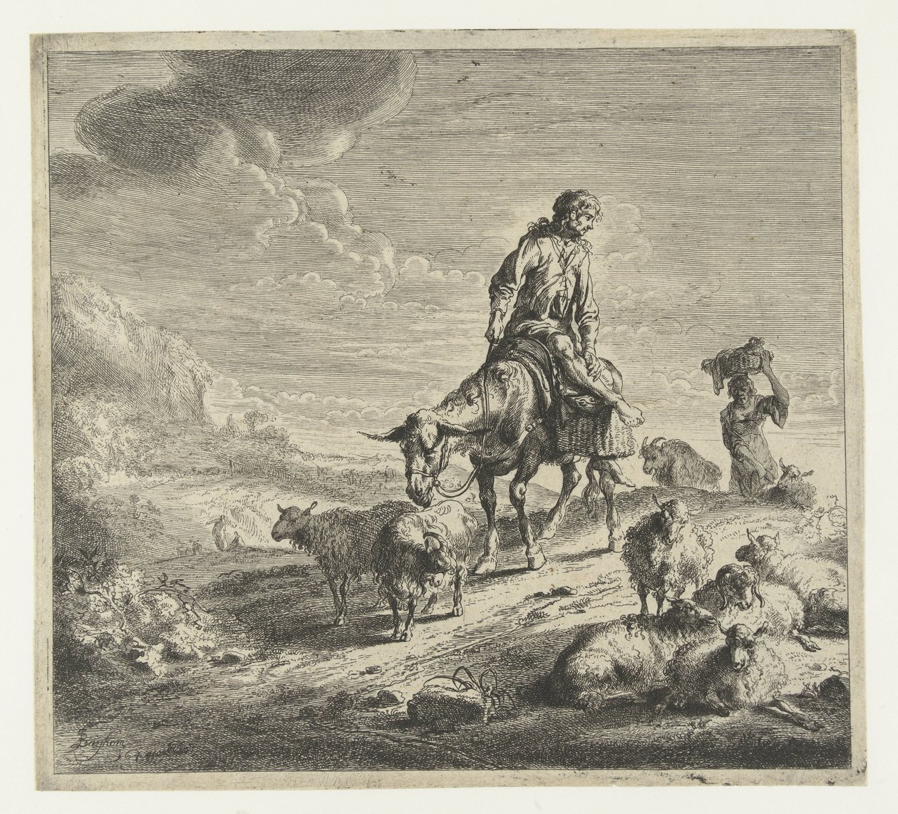Man on a Donkey by Nicolaes Pietersz Berchem