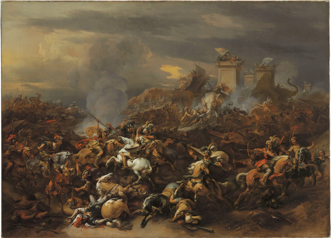 The Battle between Alexander and Porus by Nicolaes Pietersz. Berchem