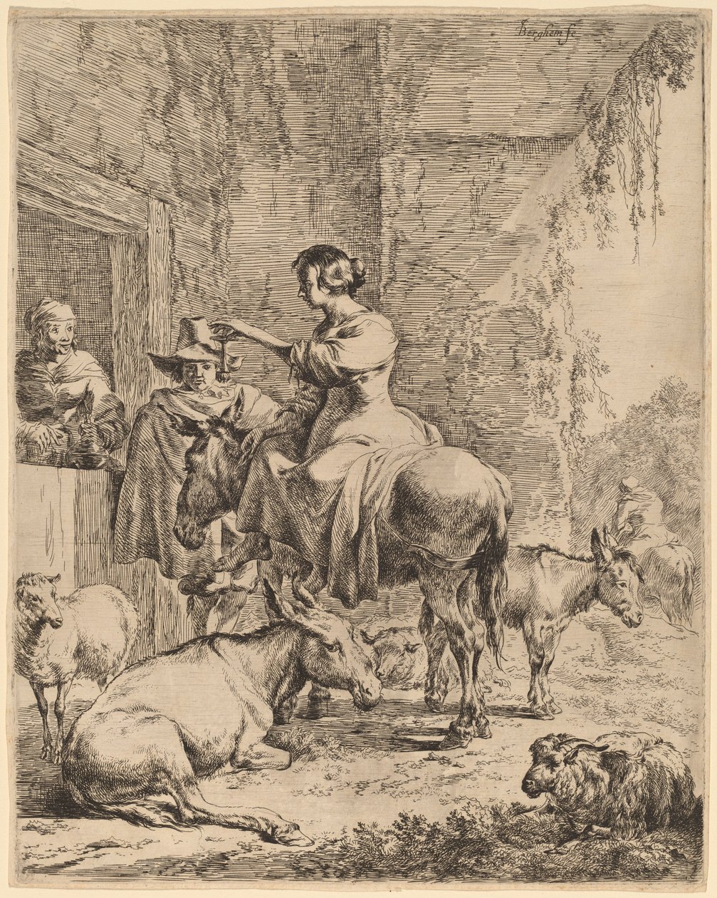 The Rest before the Inn by Nicolaes Pietersz Berchem