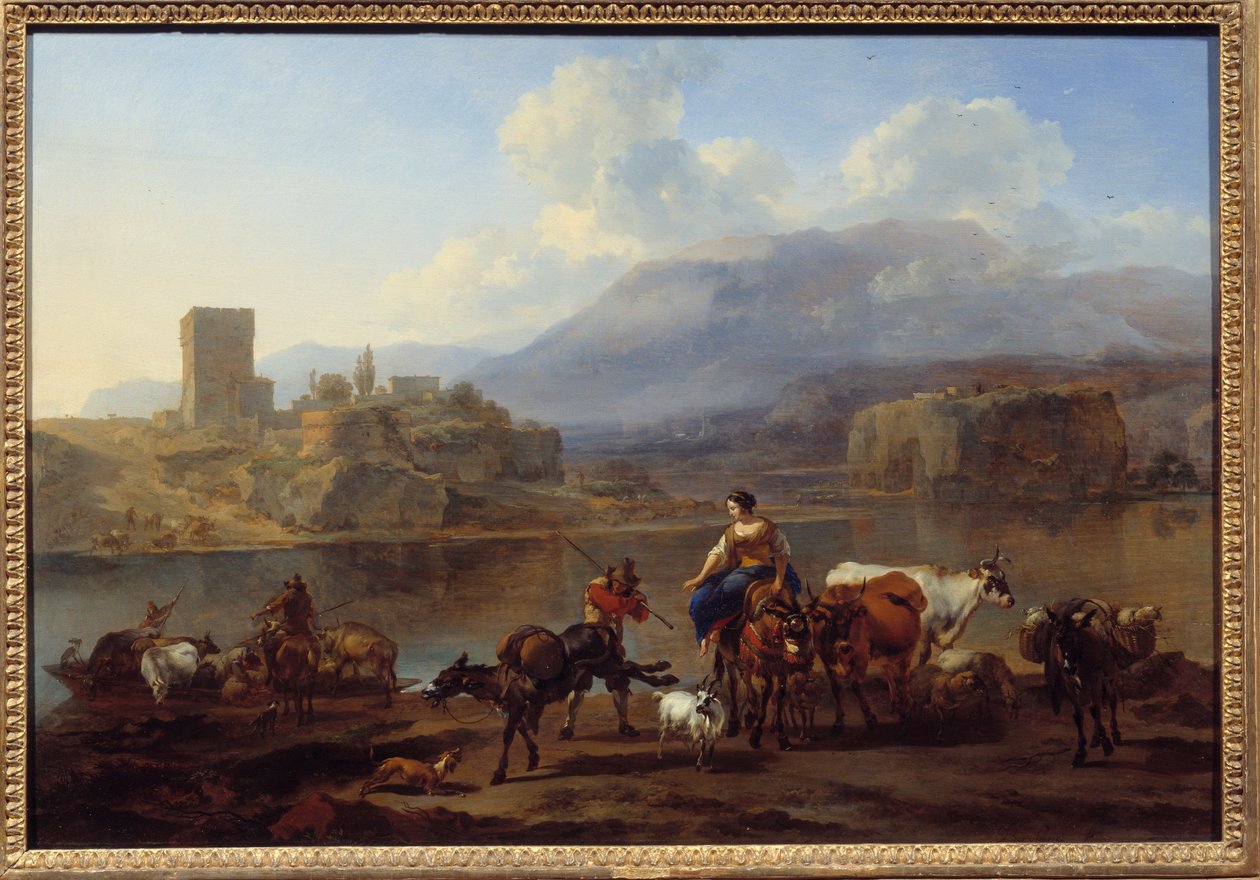 The passage of the painting tray by Nicolaes Pietersz. Berchem