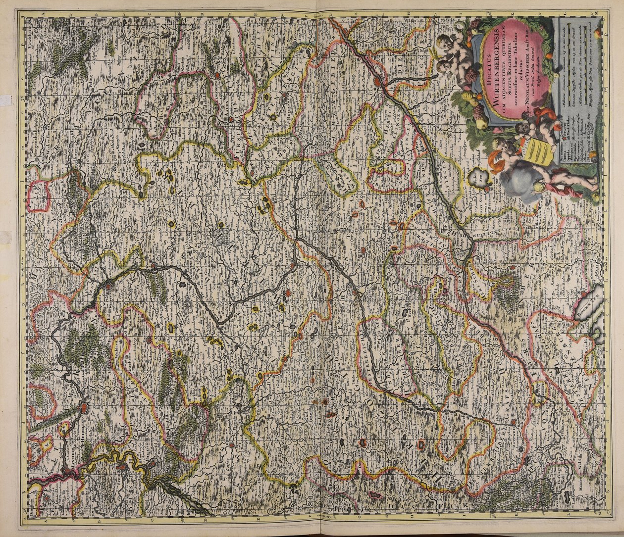 Duchy of Württemberg with Some Adjacent Regions of Swabia Accurately Reduced to This Map by Nicolaes Visscher