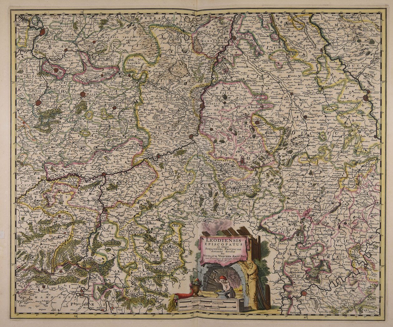 Diocese of Liège Divided into All Subordinate Provinces by Nicolaes Visscher