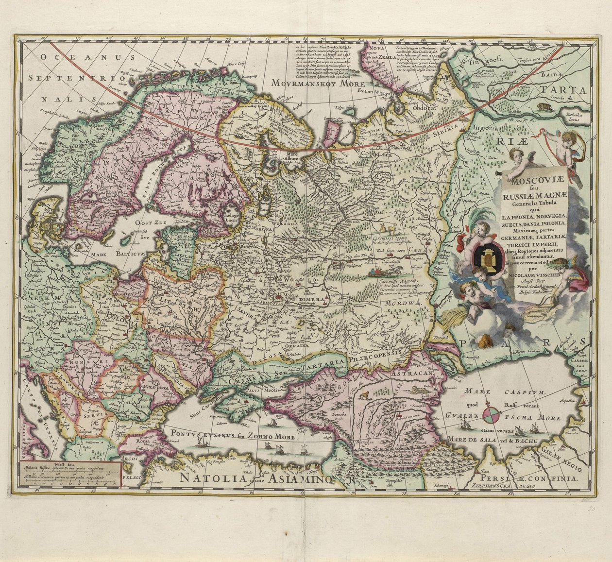 Map of Russia, Second Half of the 17th Century by Nicolaes Visscher