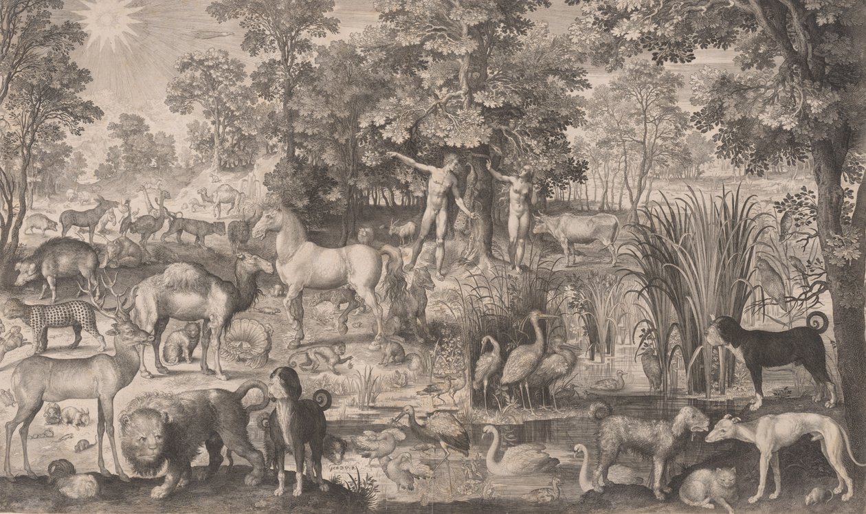 Adam and Eve in Paradise by Nicolaes de Bruyn