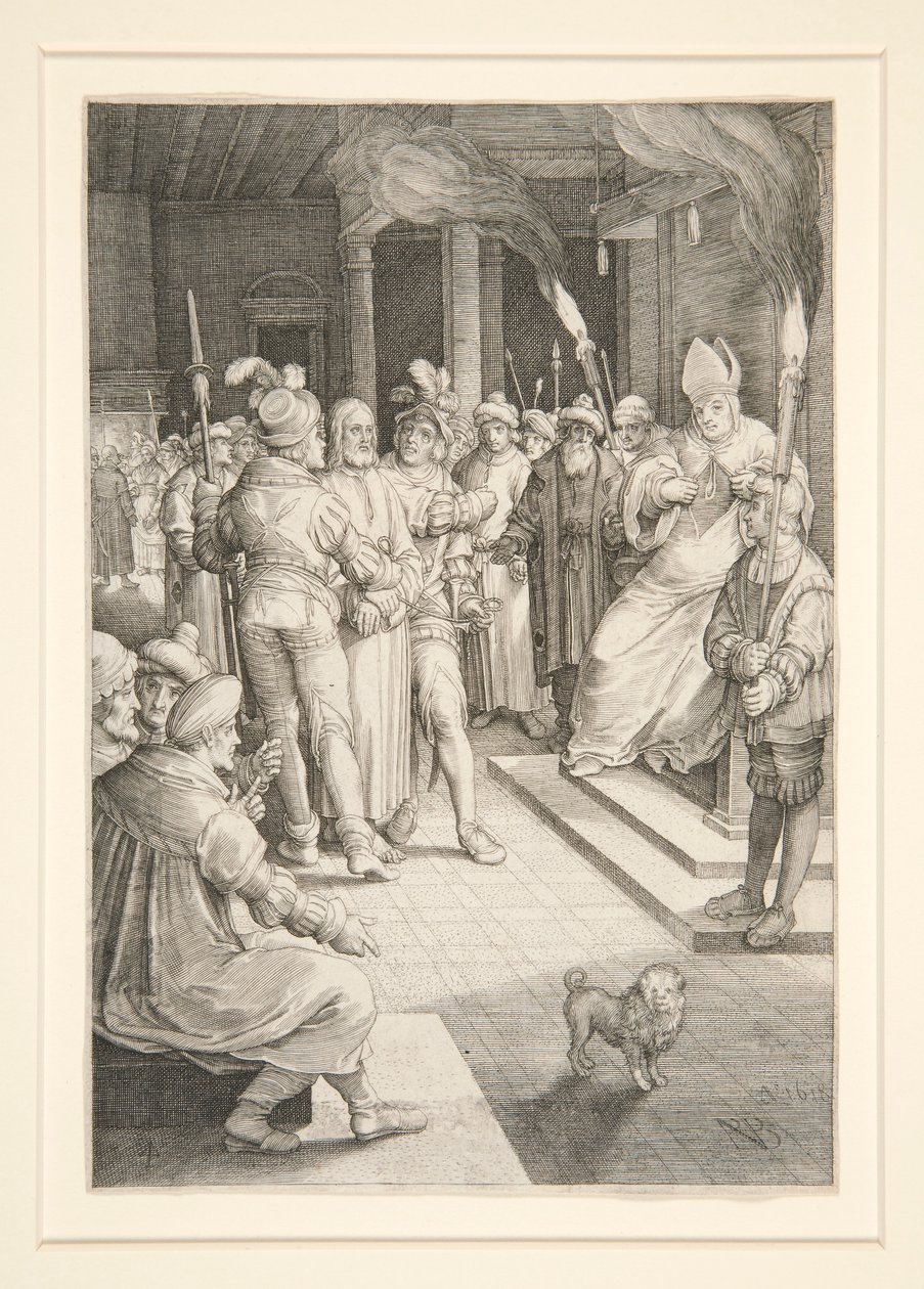 Christ before Caiaphas (Passion Series) by Nicolaes de Bruyn