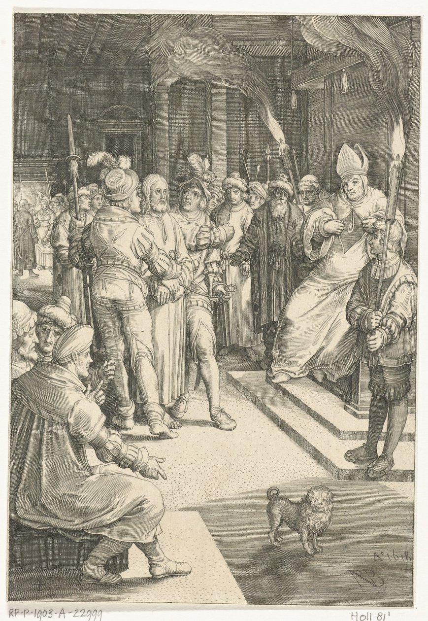 Christ before Caiaphas (The Passion series) by Nicolaes de Bruyn