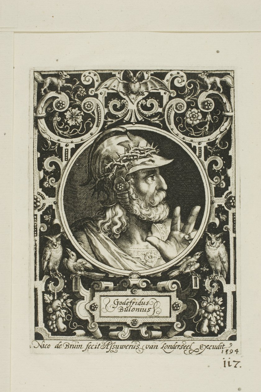 Godfrey of Bouillon, Plate Nine from The Nine Worthies by Nicolaes de Bruyn