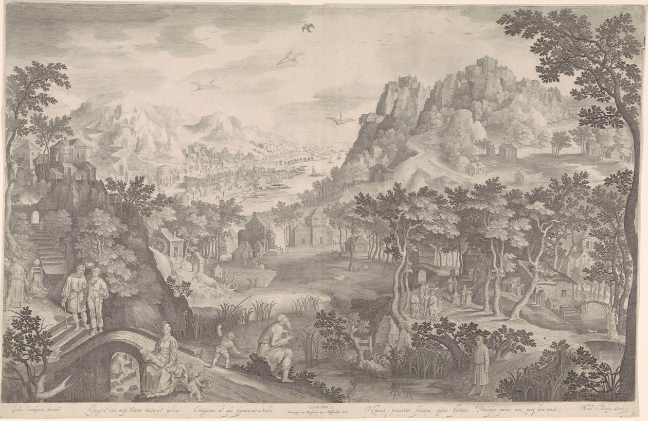 Hosea and the Adulterous Woman in a Landscape by Nicolaes de Bruyn