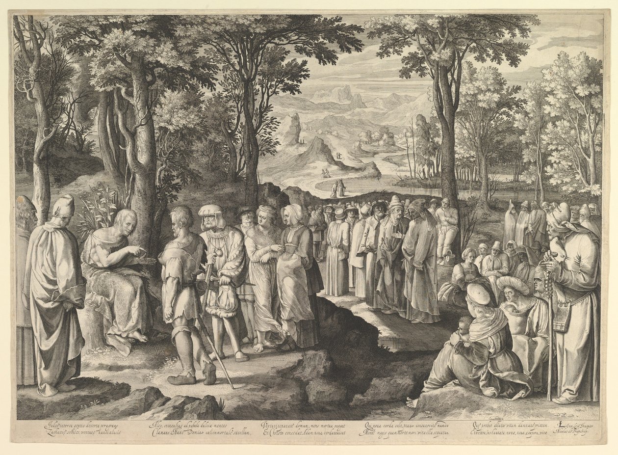 John the Baptist Preaching in the Desert by Nicolaes de Bruyn
