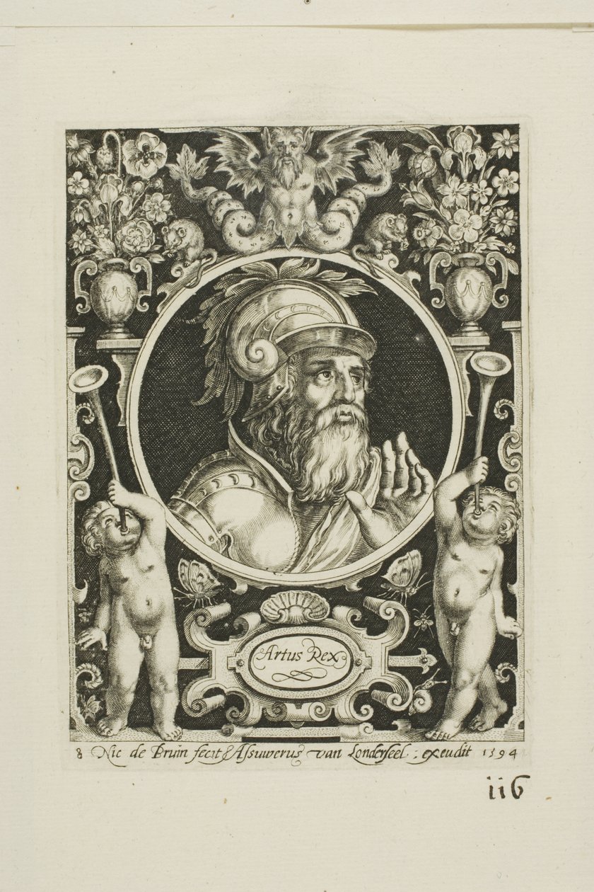 King Arthur, plate eight from The Nine Worthies by Nicolaes de Bruyn