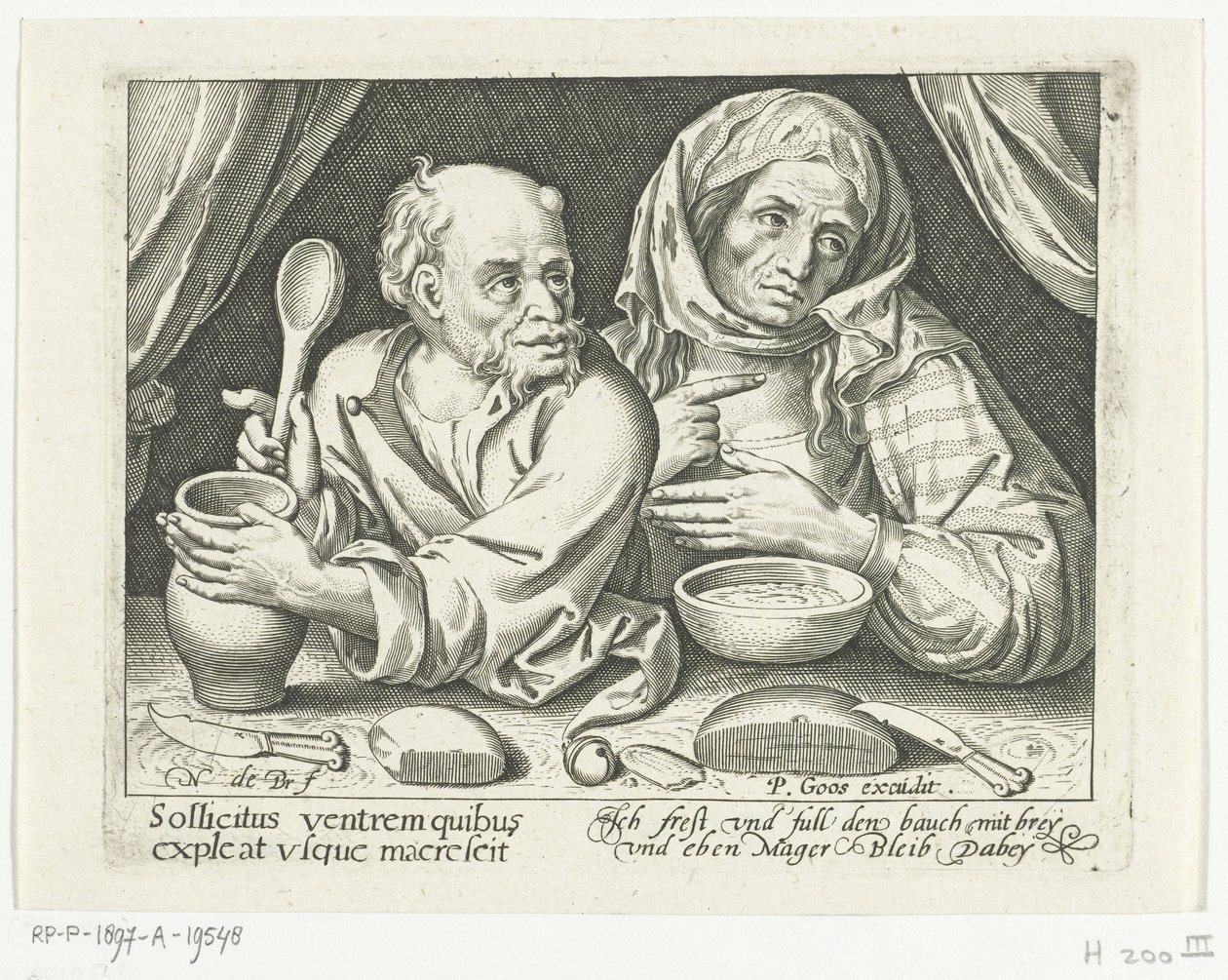 Man and Woman Eating Porridge by Nicolaes de Bruyn