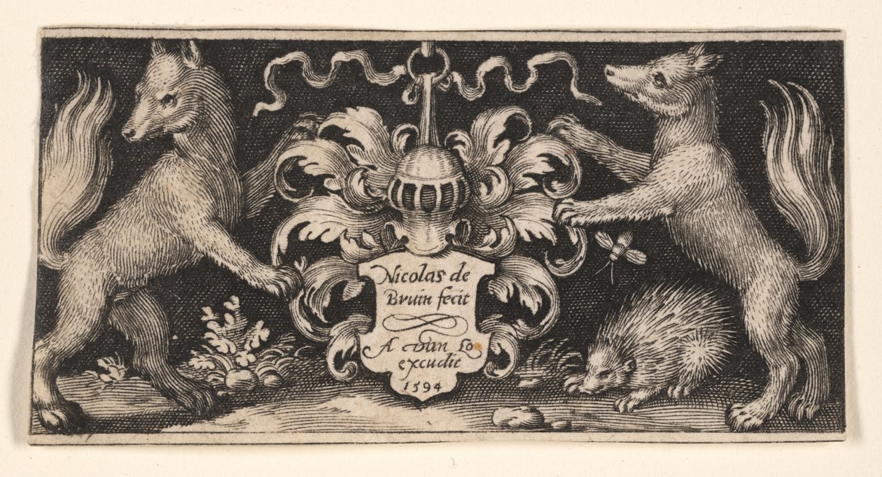 Title Plate with Two Foxes, from Fighting Chimeras and Scenes from Aesop