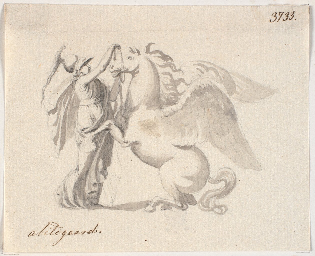 Athena Taming Pegasus by Nicolai Abildgaard