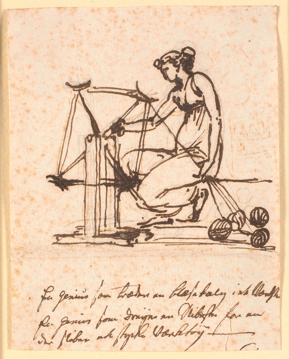 A Woman Spinning Yarn on a Reel by Nicolai Abildgaard