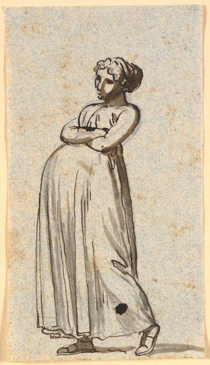 Caricature of a Pregnant Woman, Walking by Nicolai Abildgaard