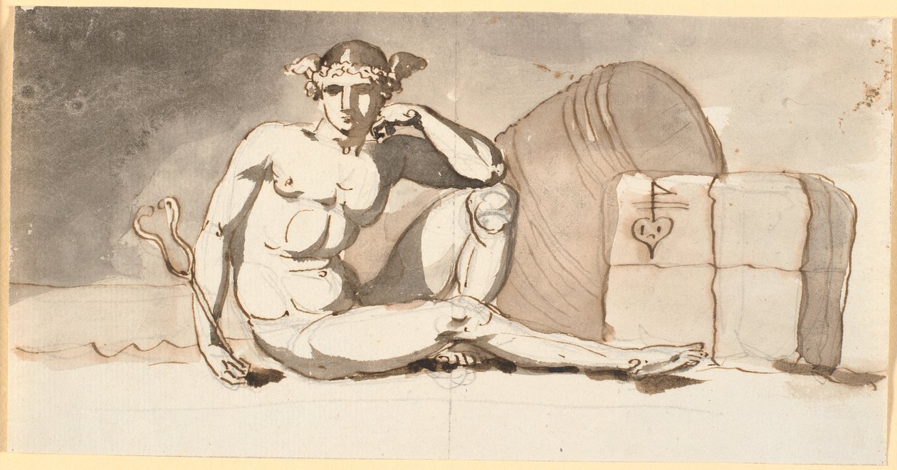 Mercury Seated by Bales of Goods, Allegory of Trade by Nicolai Abildgaard