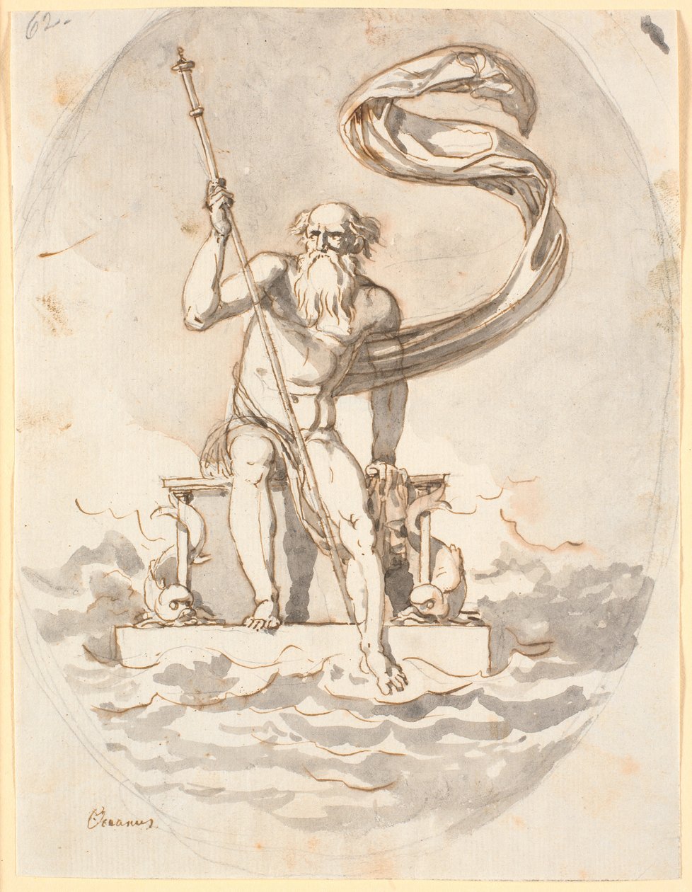Oceanus on His Throne in the Sea by Nicolai Abildgaard