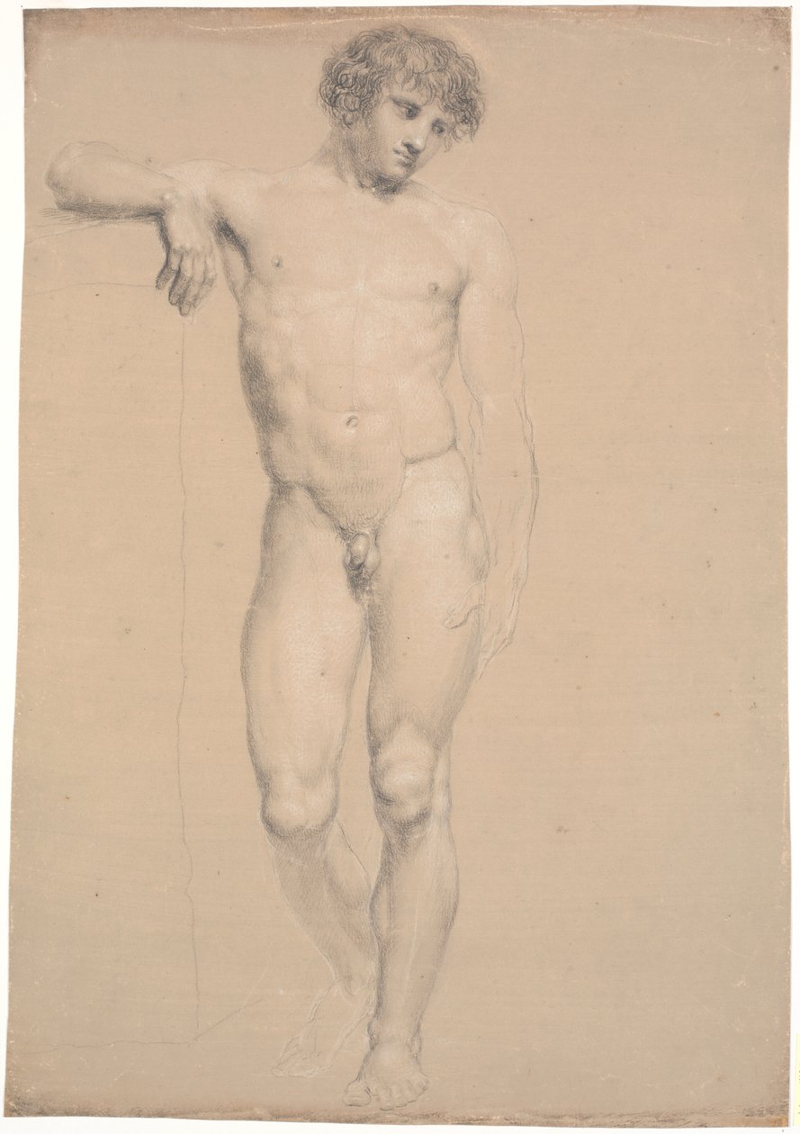 Standing Model. Seen from the Front. Right Arm Supported on High Plinth by Nicolai Abildgaard