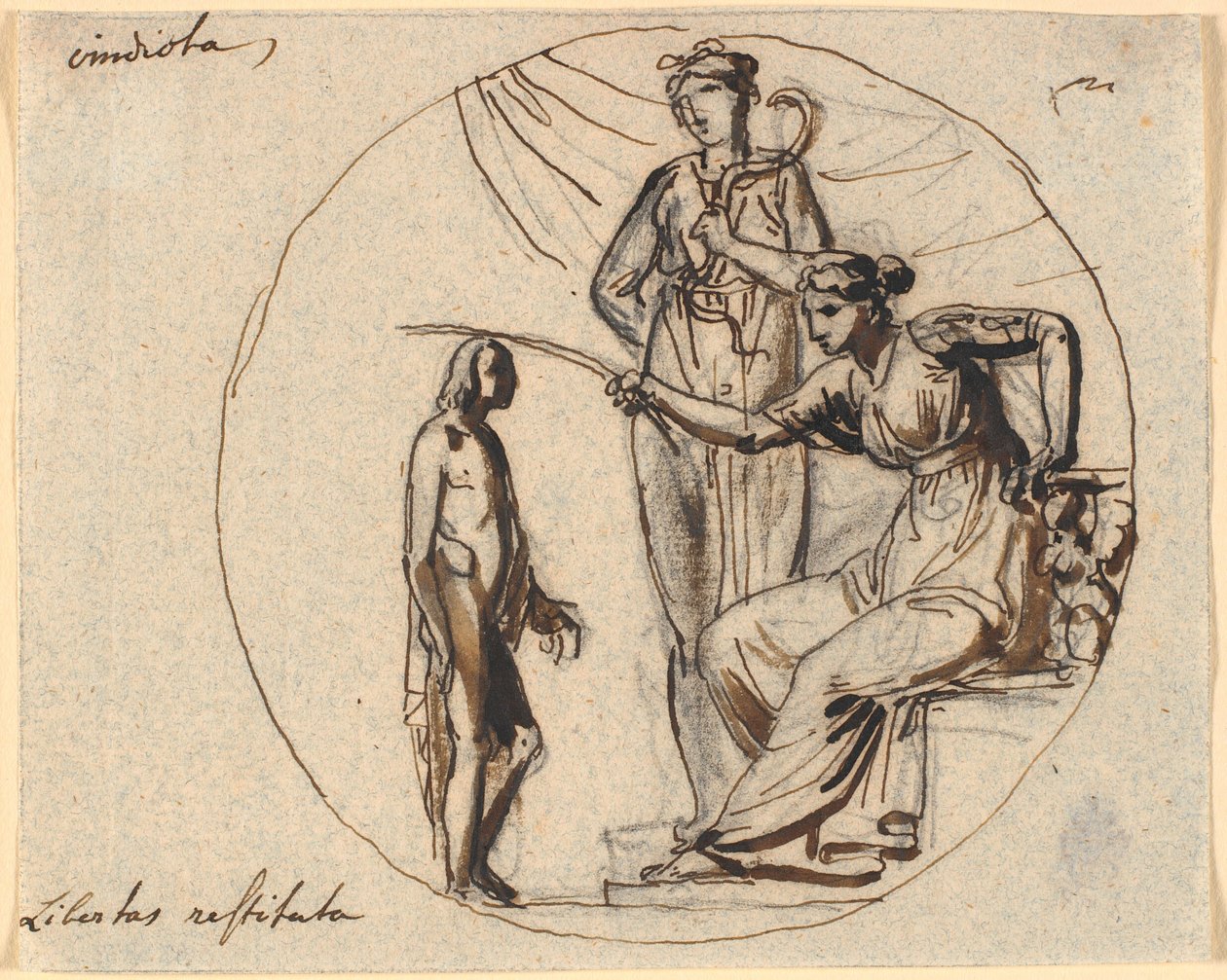 Draft for Three Figures for the Liberation Relief on the Freedom Monument by Nicolai Abildgaard