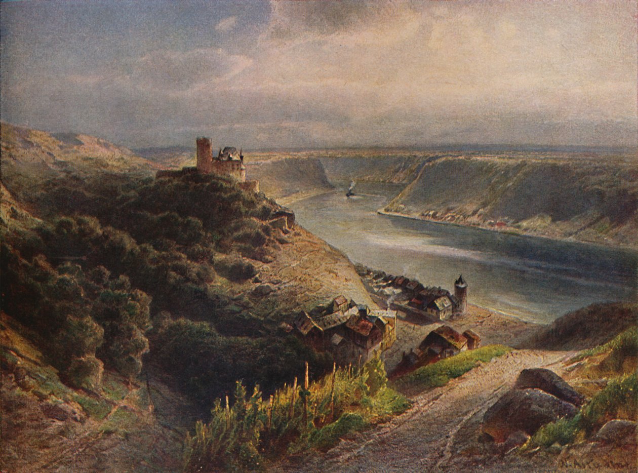 Katz Castle Overlooking Lorelei, 1923 by Nicolai Astudin