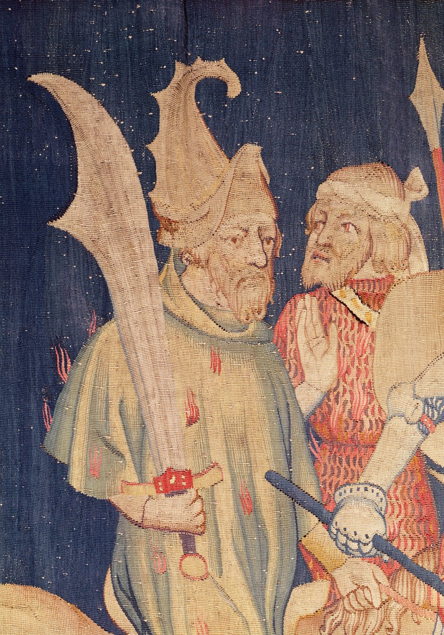 Detail of a cavalier from the Myriads of Lions, from the Apocalypse Tapestry of Angers by Nicolas Bataille