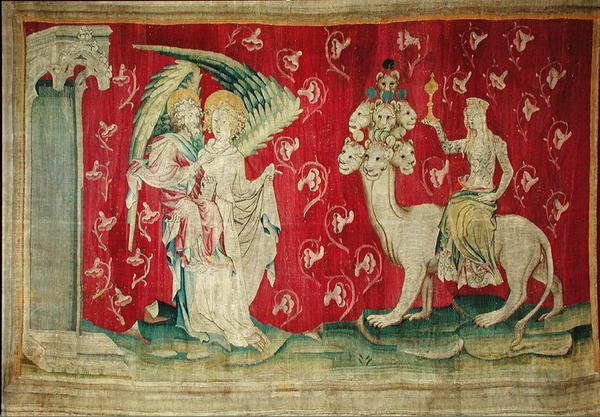 The Whore Riding the Beast, no. 65 from The Apocalypse of Angers by Nicolas Bataille