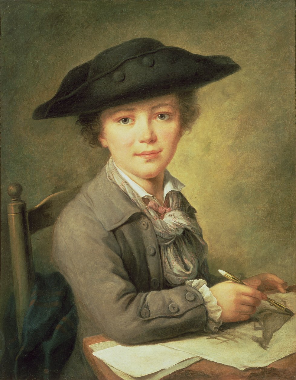 Young Draughtsman in Black Hat by Nicolas Bernard Lepicie