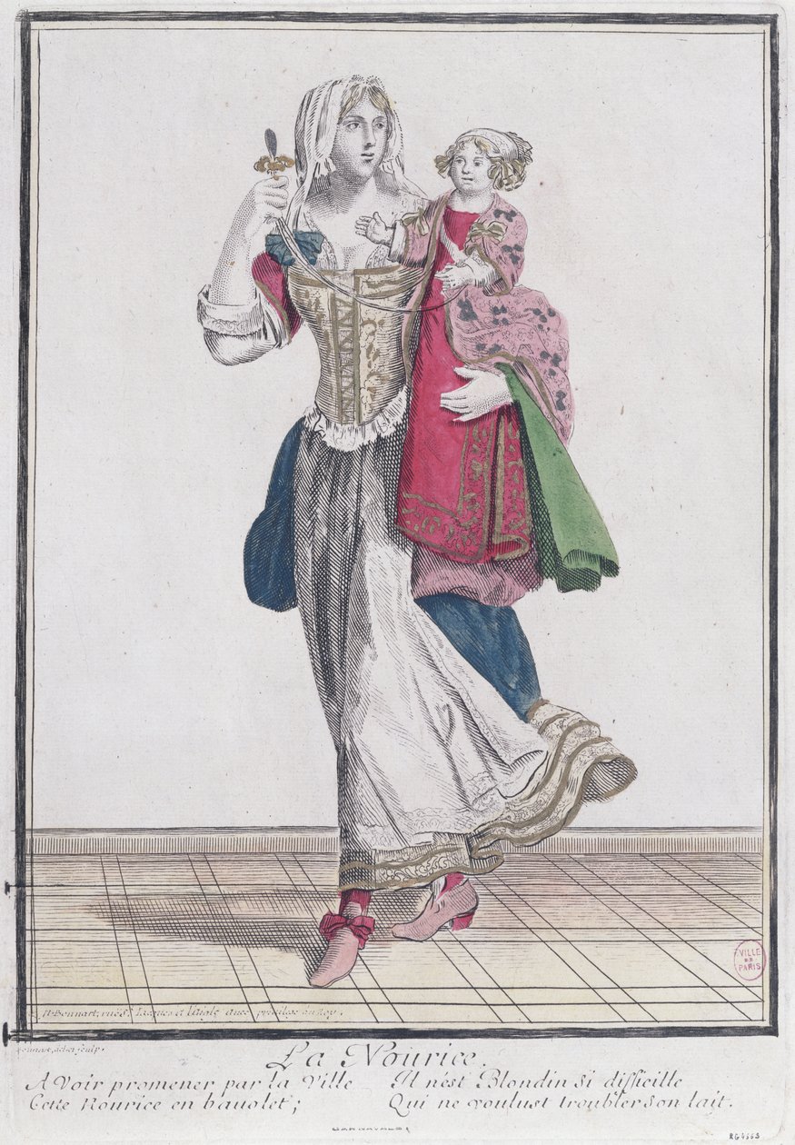 A nursemaid with a child by Nicolas Bonnart