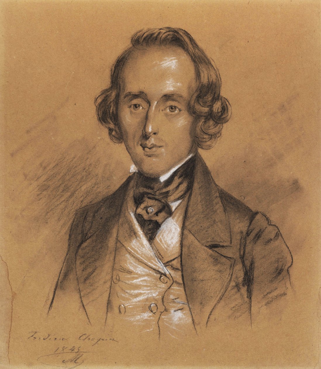 Portrait of Fryderyk Chopin by Nicolas Eustache Maurin